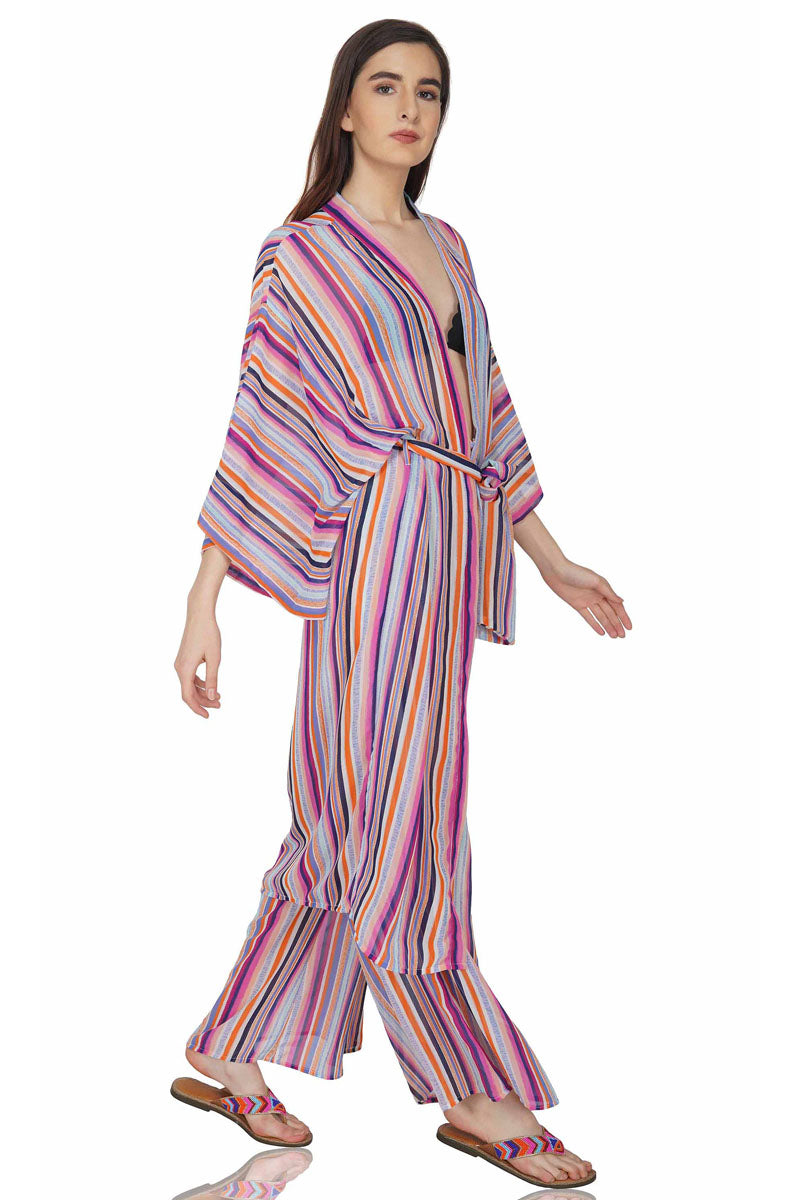 Persian Stripe Kimono - Mixcart USA