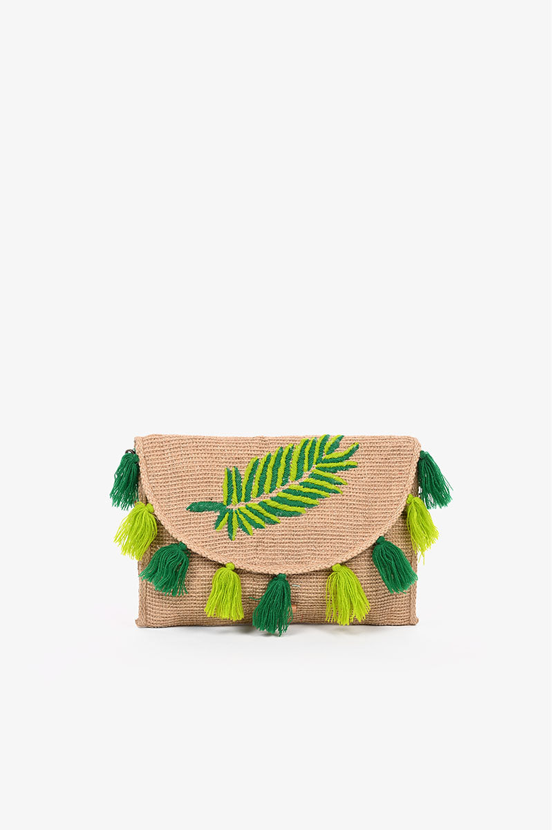Jute With Canvas Clutch - Mixcart USA