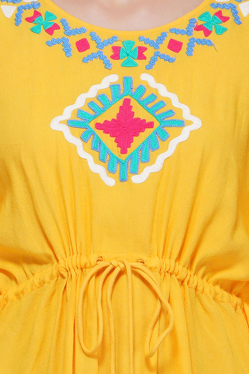 Gold Fusion Embroidered Kaftan - Mixcart USA