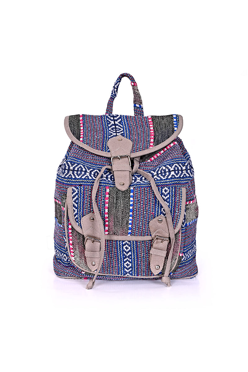 Blue Dhurrie Backpack - Mixcart USA