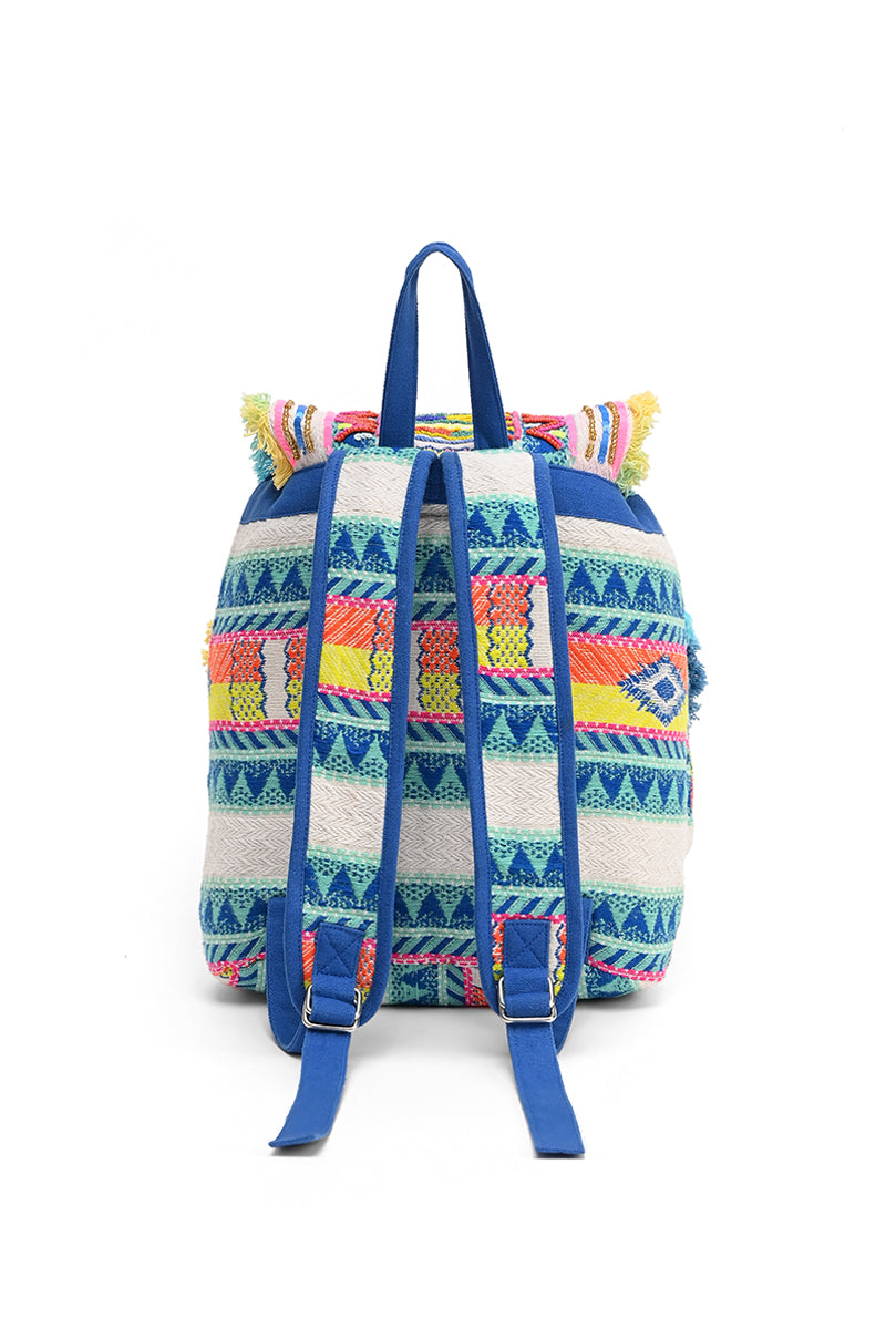 Mexico Embellished and Fringed Backpack - Mixcart USA