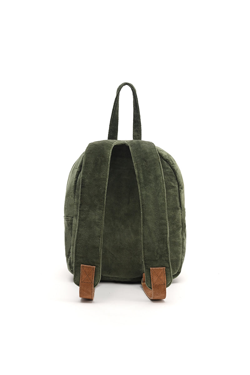 Pineneedle Embellished Velvet Backpack - Mixcart USA